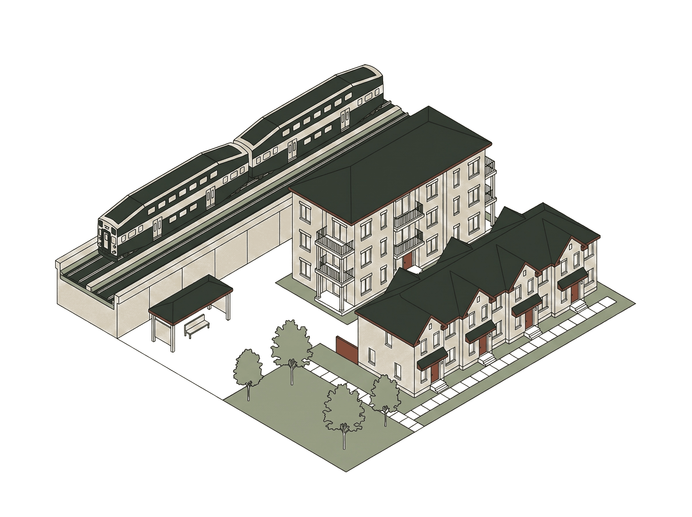Illustration of a Brampton neighbourhood