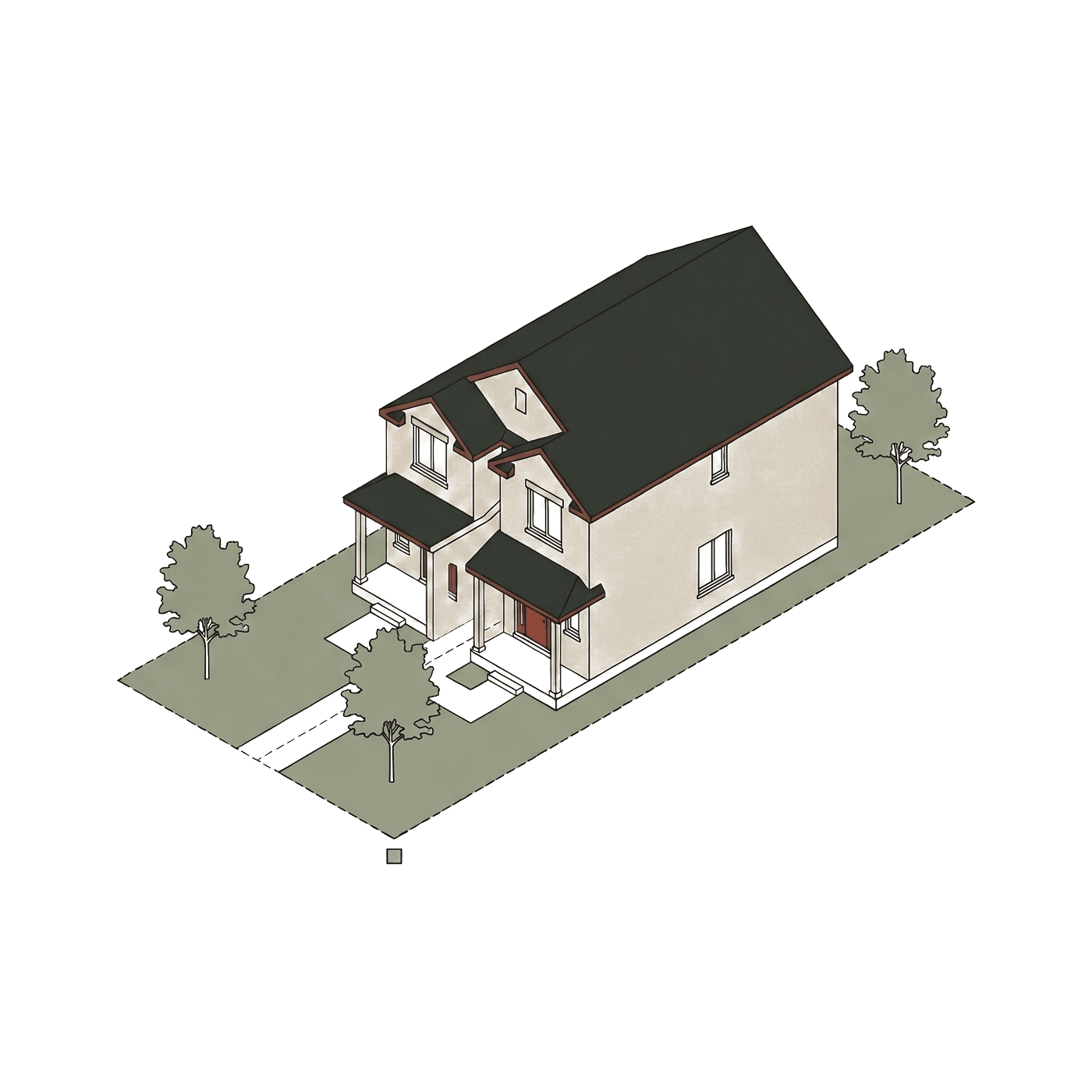 Illustration of semi-detached homes