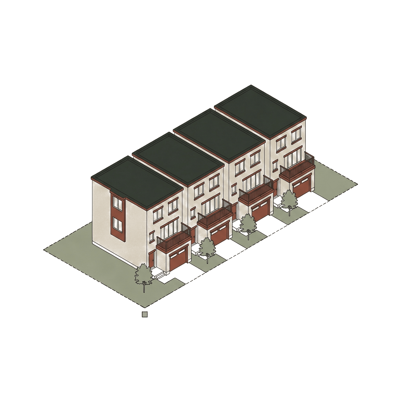 Illustration of freehold towns homes