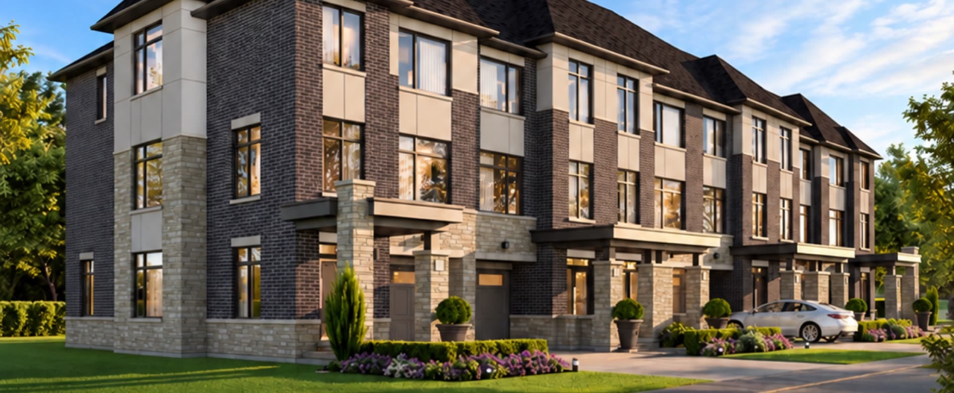 Three-storey brick and stone freehold townhomes