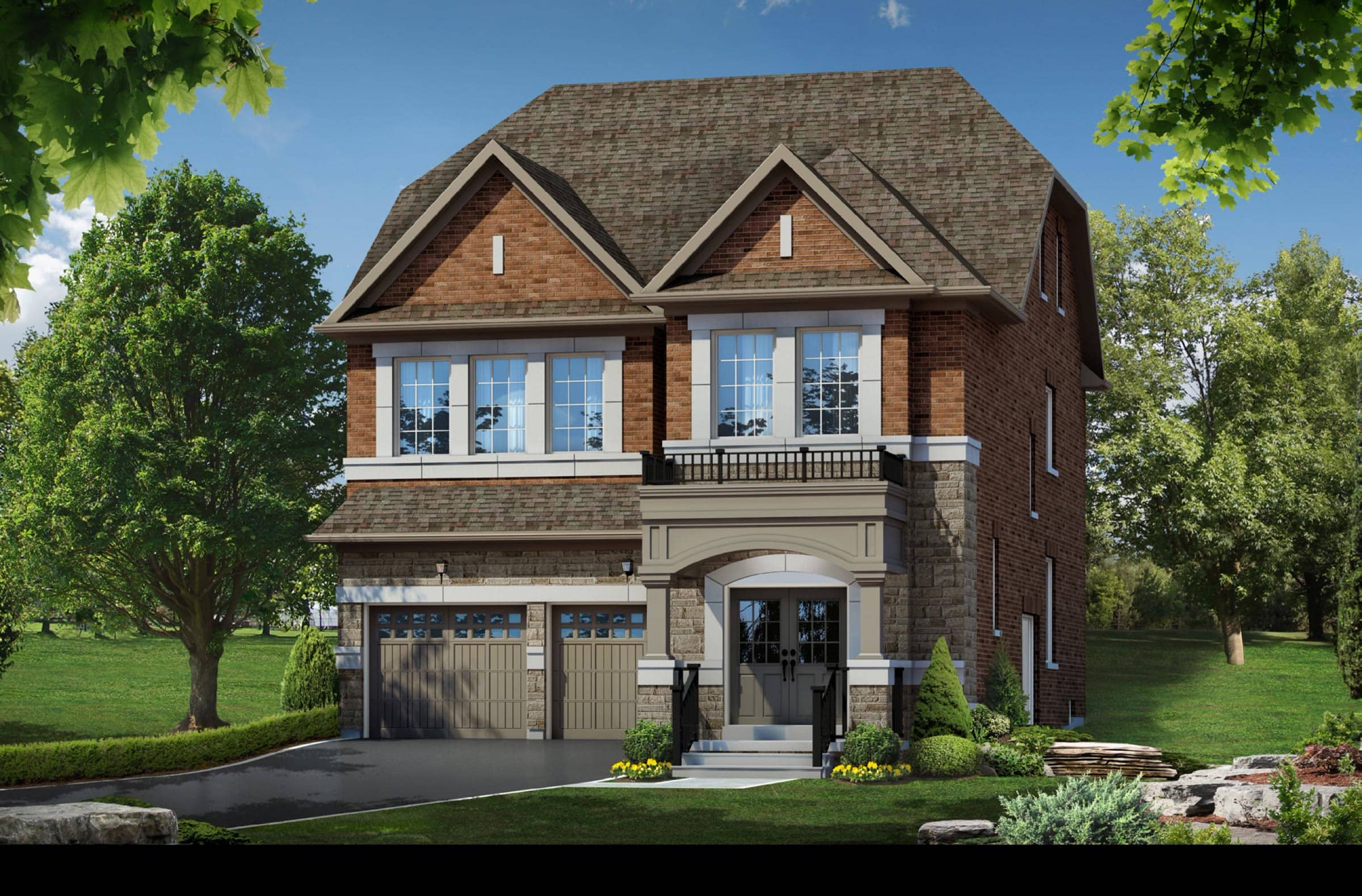 Two-storey-plus-loft detached elevation